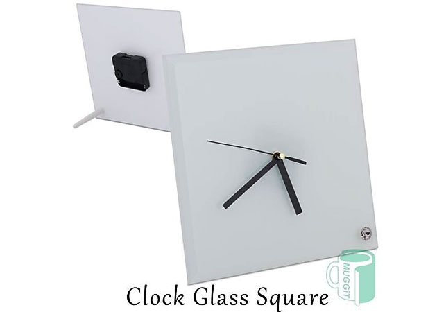 Glass square clock